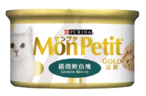 (11638009) 85g Mon Petit 金裝嚴選鰹魚塊(肉凍)貓罐
