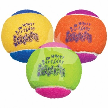 (AST2Y) KONG SqueakAir Birthday Ball 發聲網球狗玩具 - 3pack x Medium