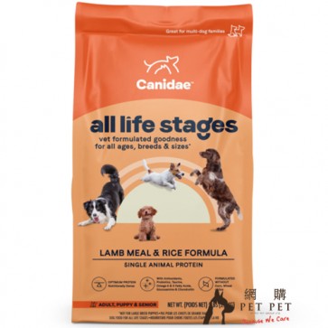 (1215) 15lb Canidae Dog Life stages  -  羊米配方