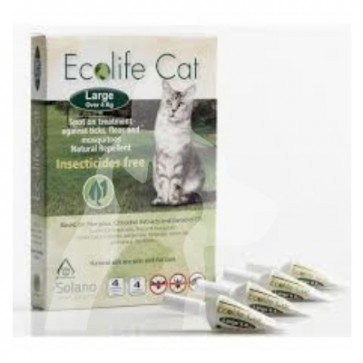 (ES044) 一盒四支0.8ml Ecolife Spot on 純天然貓用驅蚤滴頸劑 (4kg以上）