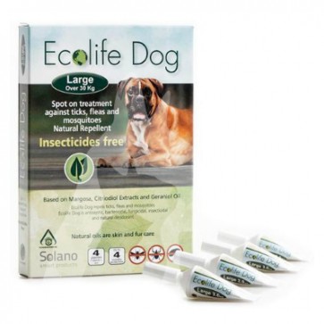 (ES020) 一盒四支3ml Ecolife Spot on 純天然狗用驅蚤滴頸劑 (大型犬 30kg以上）