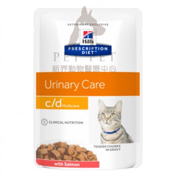 (605915) 85g x 12  Hill's Prescription Diet - c/d Multicare (Urinary Care ) Feline Pouch with Salmon