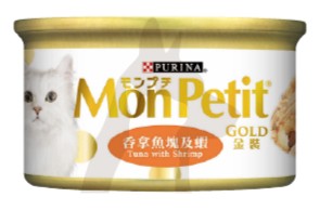 (11638008) 85g Mon Petit 金裝吞拿魚及蝦(肉凍)貓罐