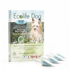 (ES006) 一盒四支1ml Ecolife Spot on 純天然狗用驅蚤滴頸劑 (小型犬2.5-15kg）