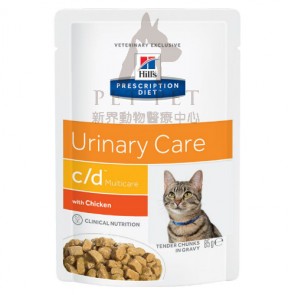 (11032AN) 85g x 12  Hill's Prescription Diet - c/d Multicare (Urinary Care ) Feline Pouch with Chicken