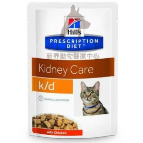 (11059AN) 85g x 12 Hill's Prescription Diet - k/d Kidney Care Feline Pouch with Chicken