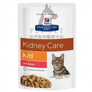 (11026AN) 85g x 12 Hill's Prescription Diet - k/d Kidney Care Feline Pouch with Salmon
