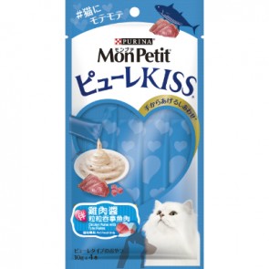 (12367608) 10g x 4本 MON PETIT® Puree Kiss ~ 雞肉醬拌粒粒吞拿魚肉